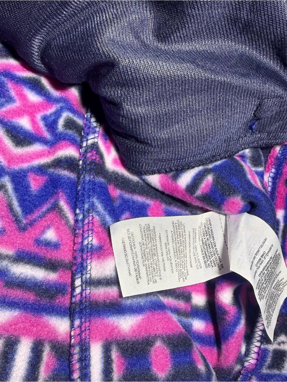 Columbia Women Dark Sapphire 80s Stripe Benton Springs FZ Fleece Jacket Size XL - Picture 7 of 9